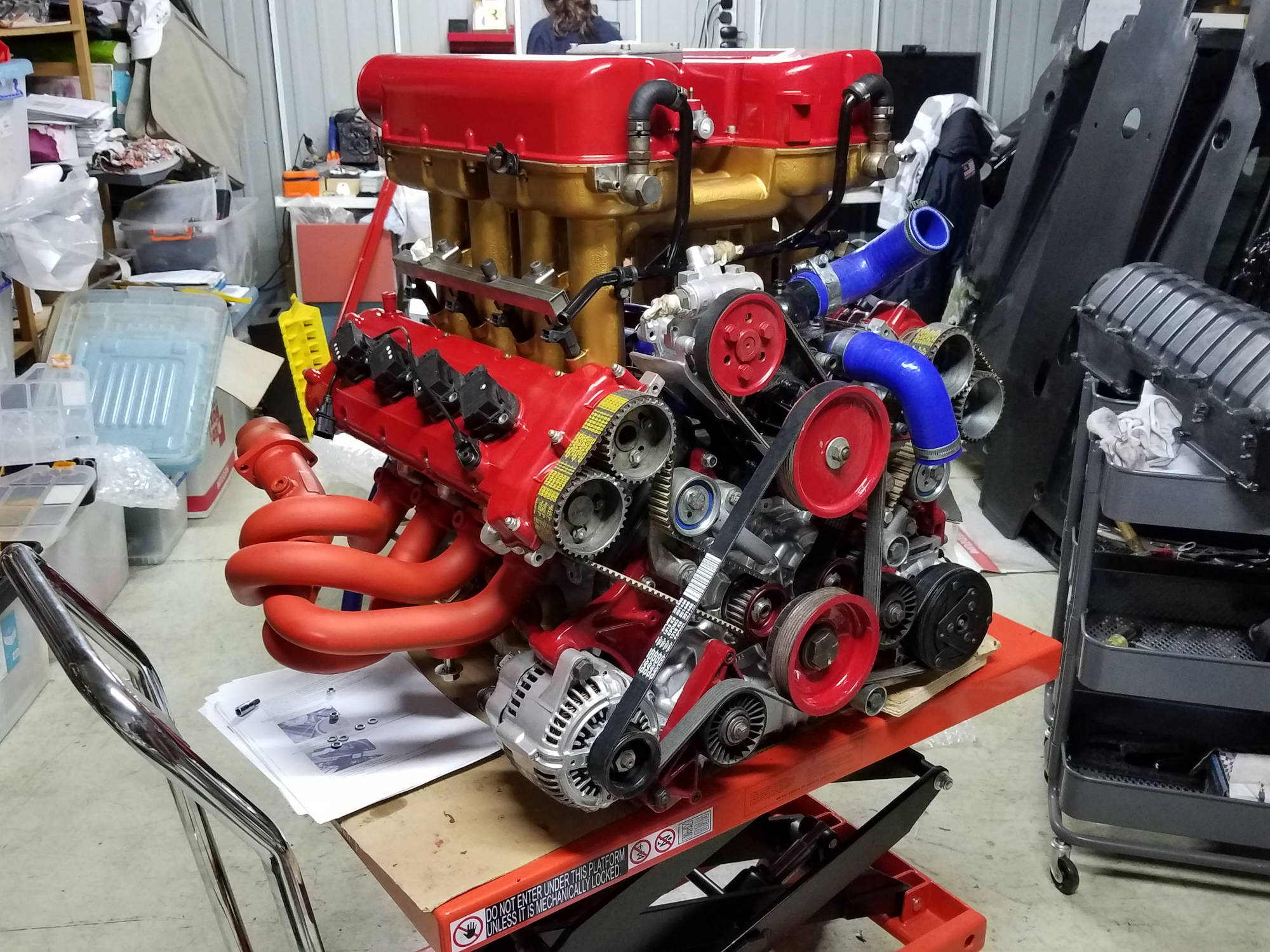 Close view of a performance engine