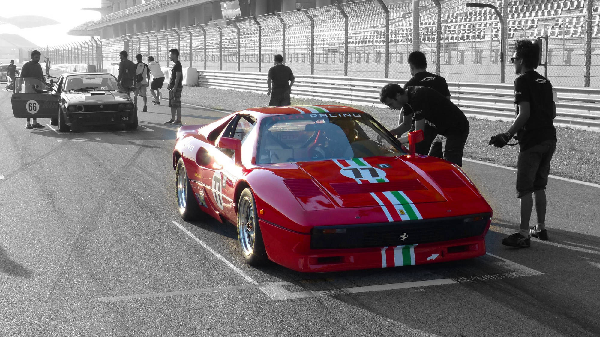 Motorsport car on track
